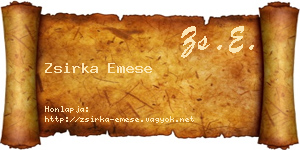 Zsirka Emese névjegykártya